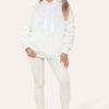 Oversized Ruched Sleeves Hoodie With Satin Ribbon