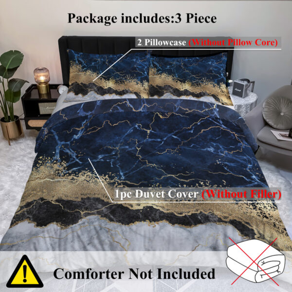 136e4fe2-de4c-4b1b-a550-15c1b270eb02.jpg Chic Marble Bedding White Marble Gilded Navy Blue Duvet Cover Set Trendy Printed Design Bed Quilt Cover Set King 1 Duvet Cover 2 Pillowcases