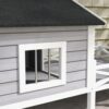 14f4fc6e-aeb2-426f-9c9e-7f68d6c61c68.jpg PawHut Small Medium Dog House With Porch, Grey