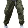 Multi-pocket Cargo Pants Men's Casual Hip-Hop Drawstring Trousers Outdoor Streetwear Sports Pant
