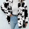 Double-sided Plush Cow Pocket Top Jacket