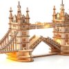 ROBOTIME 3D Wooden Puzzle London Tower Bridge Model Kit For Adults Xmas Gifts TG412