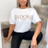Ladies Oversized J' Adore Paris Short Sleeves T Shirt Top