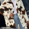 Double-sided Plush Cow Pocket Top Jacket