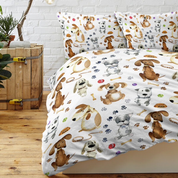 27e26023-f071-4808-a264-d8bbe01b65fa.jpg Kids' Duvet Cover Sets Animals Pastel Duvet Covers Cartoon Dogs Paws Pattern Bed Sets 3 Pieces 1 Duvet Cover And 2 Pillow Cases Cute Puppy Dogs Bedding For Kids