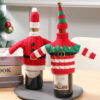 312648a3-d5d3-448f-b308-486fd103393c.jpg Christmas Holiday Decoration Knitted Clothes Wine Bottle Home Xmas New Year Dinner Table Decoration