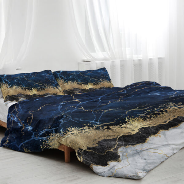 33de10df-835f-404d-81cc-00d95c79125c.jpg Chic Marble Bedding White Marble Gilded Navy Blue Duvet Cover Set Trendy Printed Design Bed Quilt Cover Set King 1 Duvet Cover 2 Pillowcases