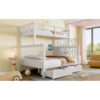 Bunk Beds For Kids, Double High Sleeper Bed Frame With Storage And Guardrail, Space-Saving Design With Drawer Storage, Children Cabin Bed With Storage Stair For Bedroom, Dorm, White No Mattress