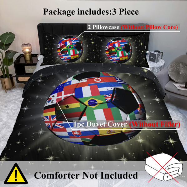 3d11d932-0715-4958-bedc-8cb7175cf379.jpg 3D Soccer Ball Bedding Set Football World Flags Print Duvet Cover Sets For Teen Boys Sports Bedding Sets Universe Stars Black Bed Quilt Cover
