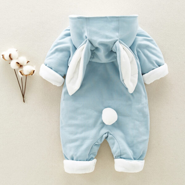 5112083964_1911256650.jpg The new cotton padded cotton baby romper thickened chinchilla hooded cotton baby Onesies newborn go climbing clothes