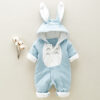 5113015423_1911256650.jpg The new cotton padded cotton baby romper thickened chinchilla hooded cotton baby Onesies newborn go climbing clothes