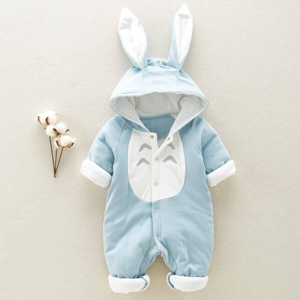 5113015423_1911256650.jpg The new cotton padded cotton baby romper thickened chinchilla hooded cotton baby Onesies newborn go climbing clothes