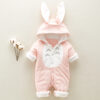 5114187038_1911256650.jpg The new cotton padded cotton baby romper thickened chinchilla hooded cotton baby Onesies newborn go climbing clothes