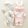 5115849223_1911256650.jpg The new cotton padded cotton baby romper thickened chinchilla hooded cotton baby Onesies newborn go climbing clothes