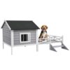 53965f09-7bf8-4172-b342-88022648f2a4.jpg PawHut Small Medium Dog House With Porch, Grey