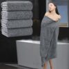Coral Fleece Bath Towels Pack Of 3 Gray