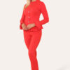 Long Sleeves Peplum Front Buttons Frilled Hem Lounge Wear Set