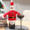 5a099063-4bf0-4f0e-a1bc-d12cc49611a8.jpg Christmas Holiday Decoration Knitted Clothes Wine Bottle Home Xmas New Year Dinner Table Decoration