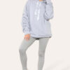 Oversized Ruched Sleeves Hoodie With Satin Ribbon