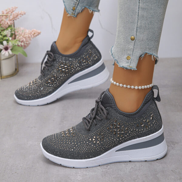 66b67f28-c7de-4a74-ad8c-295a234ac7ae.jpg Ins Rhinestone Sneakers Fashion Lace Up Wedges Casual Shoes Women's Daily Commuting Sports Shoes