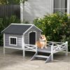 67c01ed5-7fae-40bd-a718-8b7890a36208.jpg PawHut Small Medium Dog House With Porch, Grey