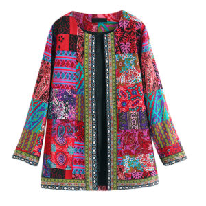 Printed loose long sleeve jacket