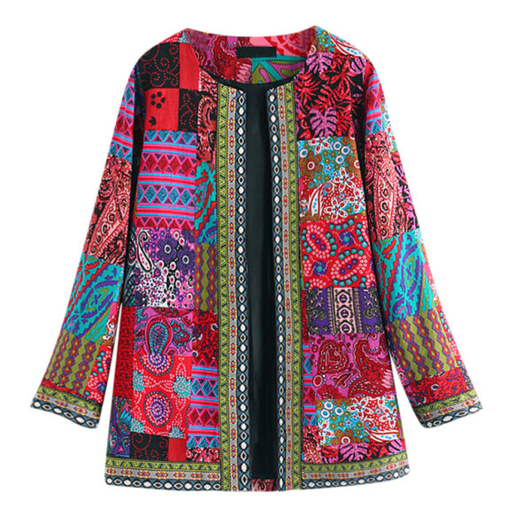 Printed loose long sleeve jacket