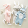 7722030979_1911256650.400x400.jpg The new cotton padded cotton baby romper thickened chinchilla hooded cotton baby Onesies newborn go climbing clothes