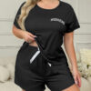 Women's Plus Size Sleeves Shorts Daily Wear Pajamas Suit