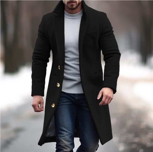 8eb0b848-587c-489b-9681-40cedf38e310.jpg Winter Lapel Trench Coat Fashion Pocket Single Breasted Jacket Outerwear Casual Solid Color Men's Clothing
