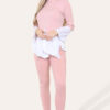 Ribbed Lounge Wear Flared Shirt And Leggings Co-Ord Set