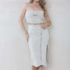 Sexy Cover-Ups Sleeveless Top Slit And Long Skirt Set