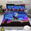 Moon Wolf Duvet Cover Set Single 3pcs Colorful Microfiber Kids Bedding Set