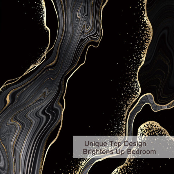 Black Gold Grey Marble Bedding Watercolor Marble Duvet Cover Set Abstract Chic Printed Design Quilt Cover Single 1 Duvet Cover 2 Pillowcases