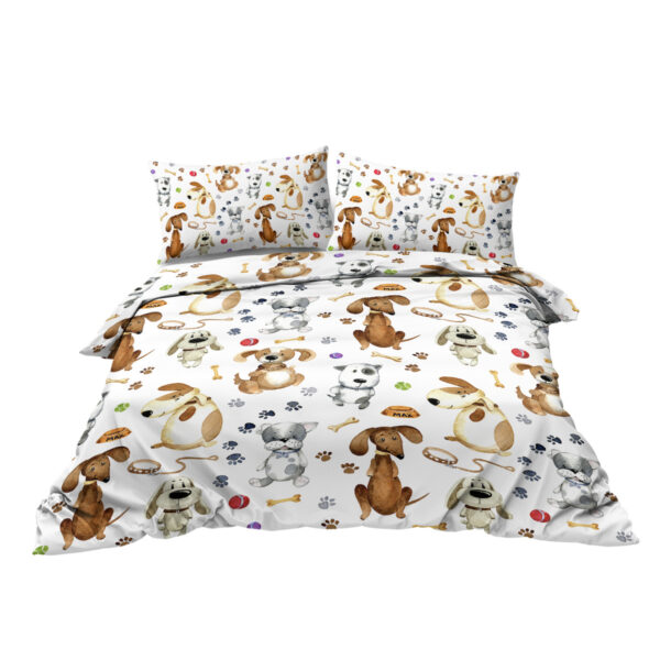 b2e9b26d-eed6-4e00-81cb-2d02292db635.jpg Kids' Duvet Cover Sets Animals Pastel Duvet Covers Cartoon Dogs Paws Pattern Bed Sets 3 Pieces 1 Duvet Cover And 2 Pillow Cases Cute Puppy Dogs Bedding For Kids