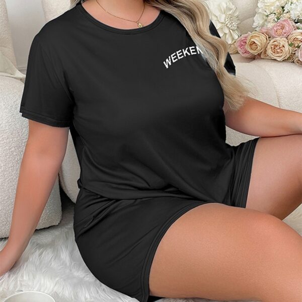 Women's Plus Size Sleeves Shorts Daily Wear Pajamas Suit