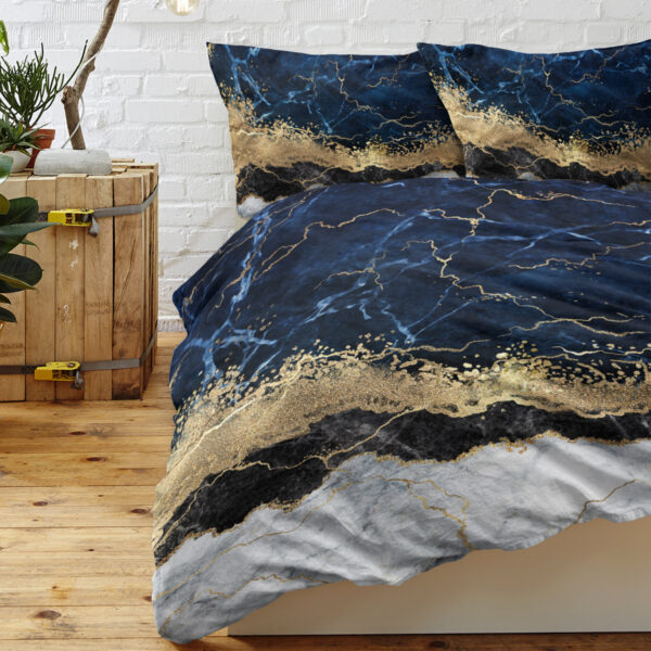 b71c8170-40a8-459b-959e-81023138fb9e.jpg Chic Marble Bedding White Marble Gilded Navy Blue Duvet Cover Set Trendy Printed Design Bed Quilt Cover Set King 1 Duvet Cover 2 Pillowcases