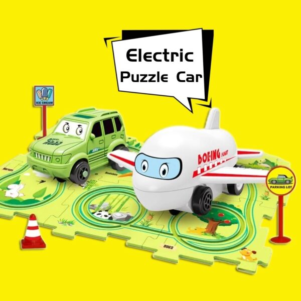 baf82885-c449-4911-bf99-612ec1b664a0.jpg Children Puzzle Electric Railroad Speeder DIY Assembly Electric Car Automatic Rail City Scene Construction Education Toy Gift