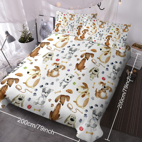 cb848c38-3464-4855-9dd9-4cfa29c61fdd.jpg Kids' Duvet Cover Sets Animals Pastel Duvet Covers Cartoon Dogs Paws Pattern Bed Sets 3 Pieces 1 Duvet Cover And 2 Pillow Cases Cute Puppy Dogs Bedding For Kids
