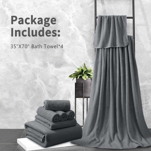 Coral Fleece Bath Towels Pack Of 3 Gray