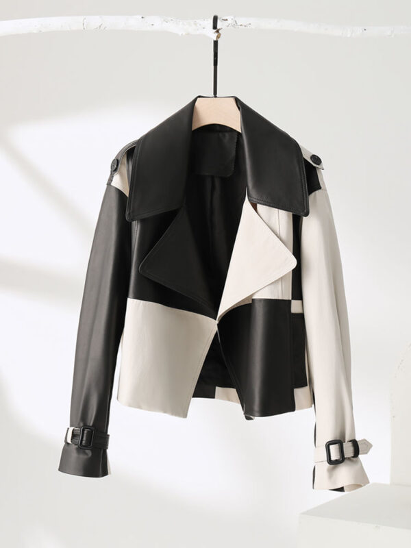 d337bc16-ea94-4856-8368-2d1fb2e3ba33.jpg Soft PU Leather Jacket Splicing Coat Loose Western Style Jacket