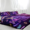 Star Bedding Neon  Pattern 3 Piece Black Duvet Cover Set