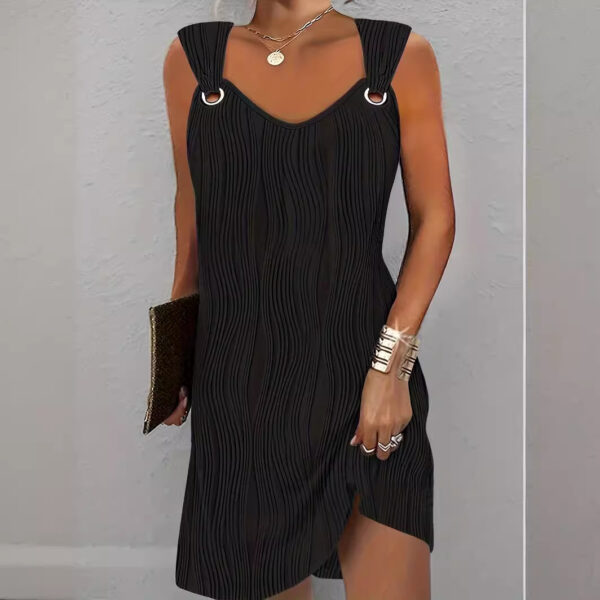 d988a5bb-3619-4cd3-a7de-bf73ed6a044f.jpg Women's European And American Solid Color Water Wave Pattern Sleeveless Dress