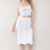 Sexy Cover-Ups Sleeveless Top Slit And Long Skirt Set