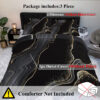 Black Gold Grey Marble Bedding Watercolor Marble Duvet Cover Set Abstract Chic Printed Design Quilt Cover Single 1 Duvet Cover 2 Pillowcases