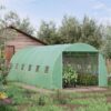 Outsunny 6 X 3 X 2 M Polytunnel Greenhouse With Roll-up Door And 12 Mesh Windows, Walk-in Garden Tunnel Warm House Tent With UV-resistant PE Cover And Galvanised Steel Frame, Green