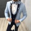 Men's Color Matching Business Casual Suit Three-piece Set