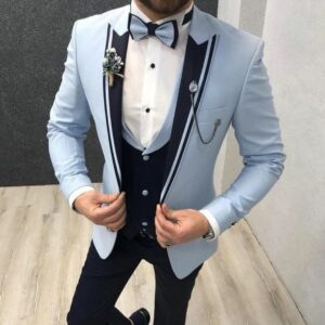 Men's Color Matching Business Casual Suit Three-piece Set