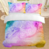 Girly Duvet Cover Rainbow Glitter Ombre Bedding Sets 3 Pcs Chic  Purple Blue Green Pastel Bed Spreads Sparkle Quilt Cover Set With 2 Pillow Shams