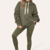 Oversized Ruched Sleeves Hoodie With Satin Ribbon